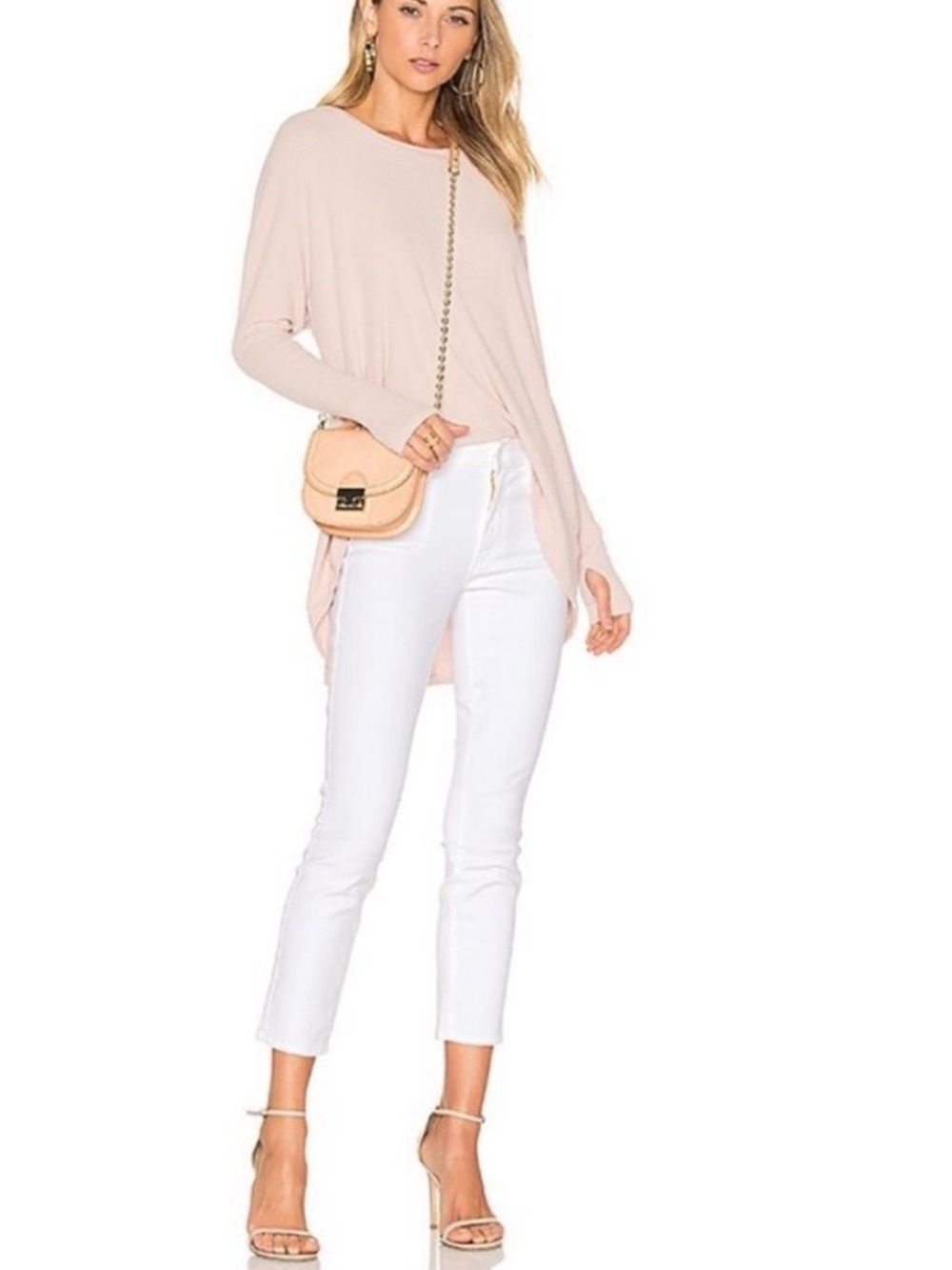 New MOTHER The Looker Crop Denim Jeans Glass Slipper White 27 (28)